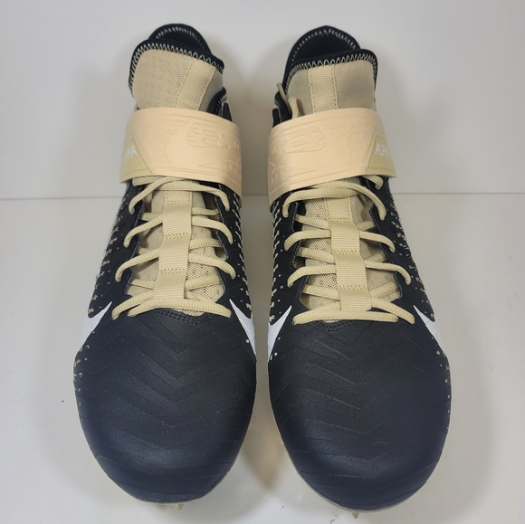 Nike Alpha Menace Pro 2 Mid Black Gold Football Cleats BV3945-700 NEW saints - Picture 7 of 11